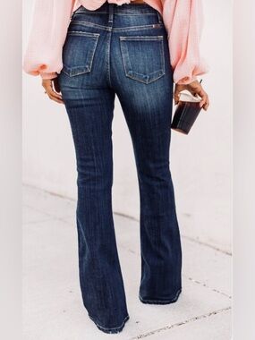 KanCan Flare Jeans Size 29 High Rise Stretch Dark Wash 33.5” Inseam NWT